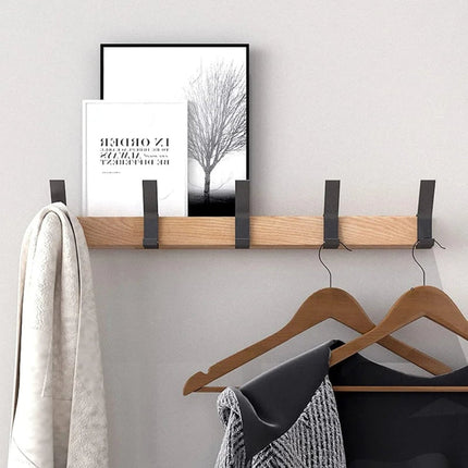 Scandinavian Design | Wall Coat Rack with Movable Double Hooks | Stylish Organizer for Entryways 2