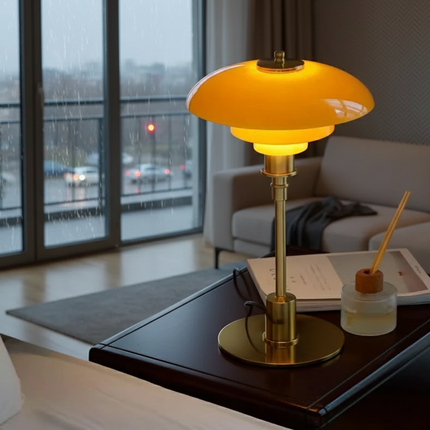 Scandinavian Glass Table Lamp | Minimalist LED Lighting with Warm Glow | Stylish Bedside Decor for Cozy Spaces 7