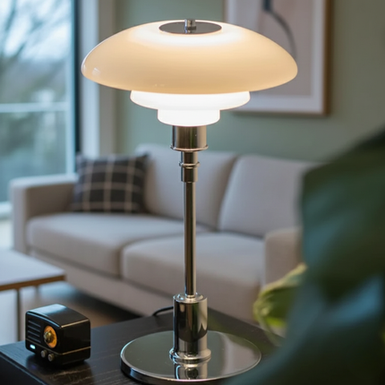 Scandinavian Glass Table Lamp | Minimalist LED Lighting with Warm Glow | Stylish Bedside Decor for Cozy Spaces 8