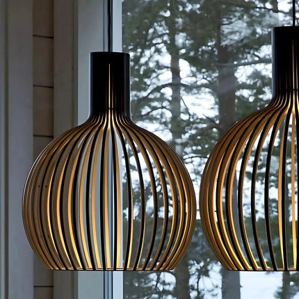 Scandinavian Pendant Lighting | Adjustable Wooden Ceiling Light Fixture for Warm Ambiance 1