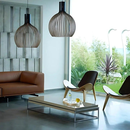 Scandinavian Pendant Lighting | Adjustable Wooden Ceiling Light Fixture for Warm Ambiance 4