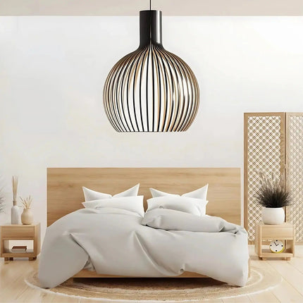 Scandinavian Pendant Lighting | Adjustable Wooden Ceiling Light Fixture for Warm Ambiance 6