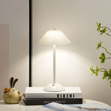 Scandinavian Style Desk Lamp with Pleated Fabric Shade & USB Power | Cozy Illumination for Modern Interiors 10