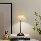 Beige Lamp Shade + Black Base