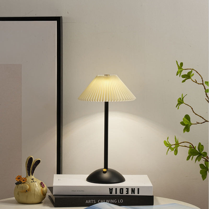 Scandinavian Style Desk Lamp with Pleated Fabric Shade & USB Power | Cozy Illumination for Modern Interiors 11