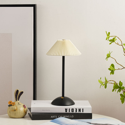 Scandinavian Style Desk Lamp with Pleated Fabric Shade & USB Power | Cozy Illumination for Modern Interiors 2