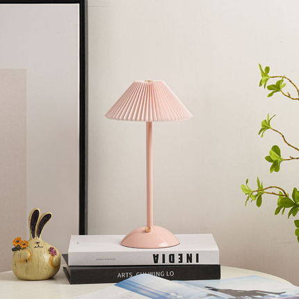 Scandinavian Style Desk Lamp with Pleated Fabric Shade & USB Power | Cozy Illumination for Modern Interiors 4