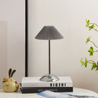Gray Lamp Shade + Silver Base