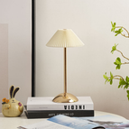 Beige Lamp Shade + Gold Base
