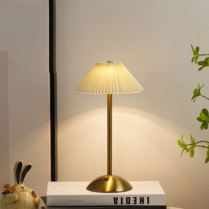 Scandinavian Style Desk Lamp with Pleated Fabric Shade & USB Power | Cozy Illumination for Modern Interiors 8