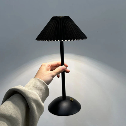 Scandinavian Style Desk Lamp with Pleated Fabric Shade & USB Power | Cozy Illumination for Modern Interiors 9