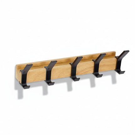 Scandinavian Wood Coat Rack Organizer with Adjustable Hooks | Stylish Storage Solution for Entryways 0
