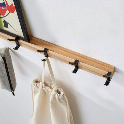 Scandinavian Wood Coat Rack Organizer with Adjustable Hooks | Stylish Storage Solution for Entryways 2
