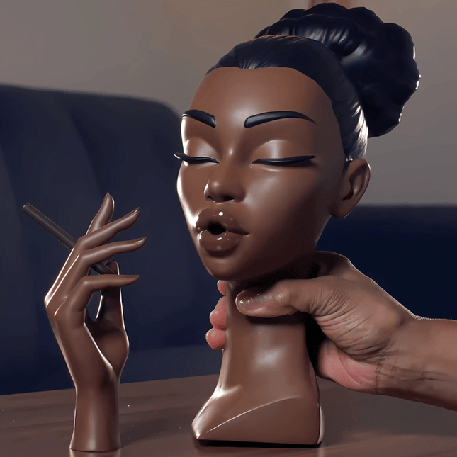 Scentra | Black Woman Head Incense Sculpture with Elegant Design | Unique Home Décor for Relaxation 1
