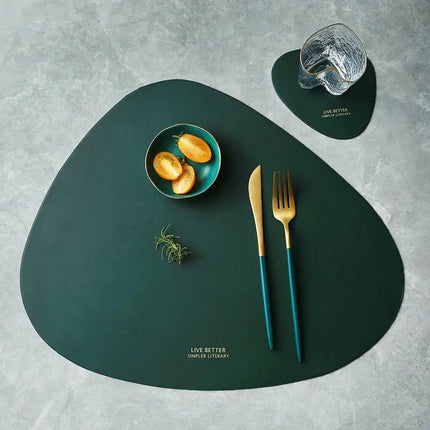 PU Leather Heat Insulation Table Mats with Non-Slip Design | Stylish and Durable Protection for Dining Surfaces