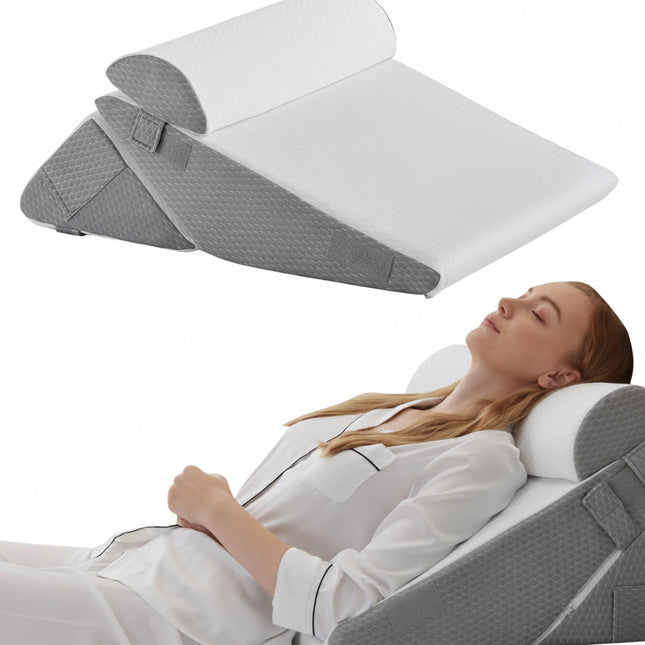 Bed Wedge Pillows, Memory Foam Pillow for Back and Leg Elevation, Ergonomic Pillow for Reading and Sleeping_00