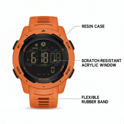 Sports Watch with Step Counter and Rubber Strap, Digital Watch for Outdoor – image 16