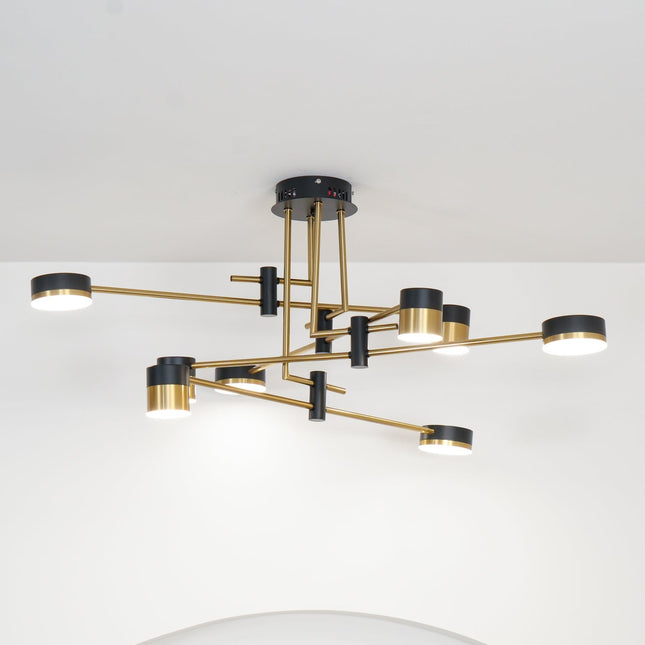 Sculptural Ceiling Chandelier | Modern Industrial Design with Integrated LED Lighting | Versatile Fixture for Balanced Illumination 0