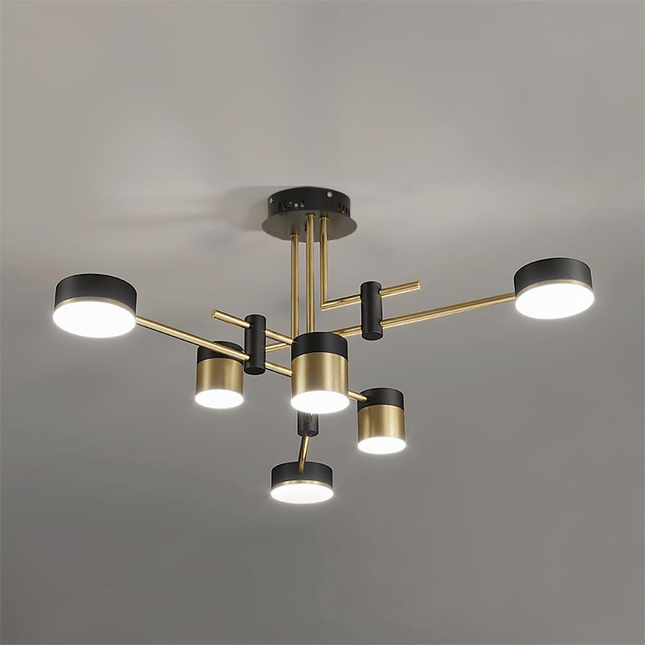 Sculptural Ceiling Chandelier | Modern Industrial Design with Integrated LED Lighting | Versatile Fixture for Balanced Illumination 1