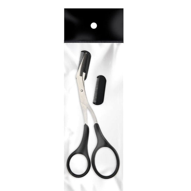 Eyebrow Scissors with Comb, Stainless Steel Brow Scissors