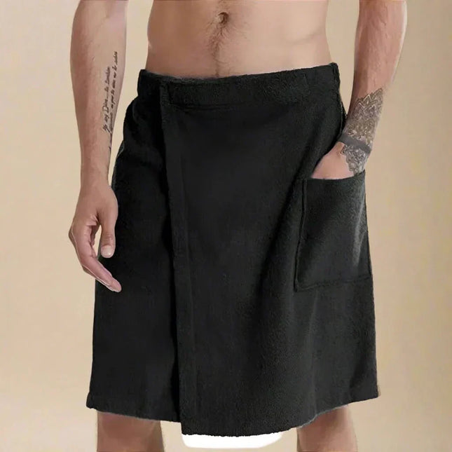 Bath Towel Robe with Pockets, Quick Drying Towel Bathrobe for Sauna and Gym – image 6