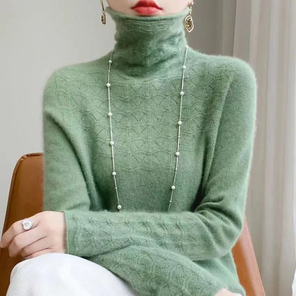 Thick Knit Wool Pullover with Hollow Out Detail – image 12