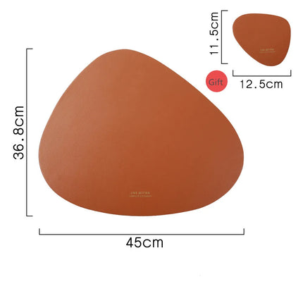 PU Leather Heat Insulation Table Mats with Non-Slip Design | Stylish and Durable Protection for Dining Surfaces
