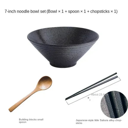 Japanese Creative Tableware Set - Elegant Bamboo Hat | Ceramic Bowl Set with Unique Design - Perfect for Ramen, Rice & Soup