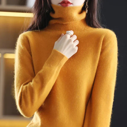 Womens Cashmere Sweater, Mock Neck Sweater in 100% Pure Cashmere, Fitted Knit Sweater for Fall and Winter