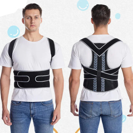 Back Brace with Shoulder Straps, Posture Corrector for Men and Women, Lumbar Support Belt for Lower Back Pain