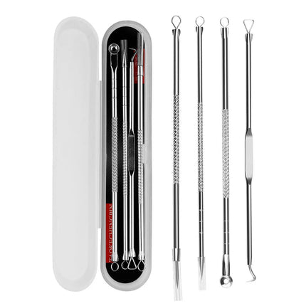 Blackhead Remover Tool, Comedone Extractor Kit with Case, Stainless Steel Pimple Popper Tool, Facial Extraction Tools