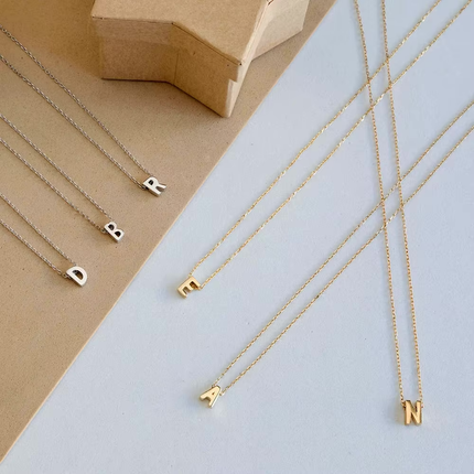 Initial Necklace for Women, Dainty Initial Pendant Necklace in Gold or Silver – image 6