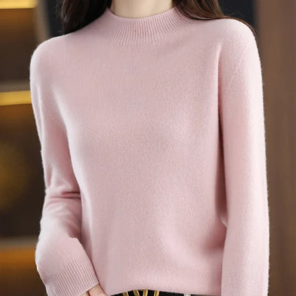 Womens Sweaters, Merino Wool Pullover with Crew Neck – image 87