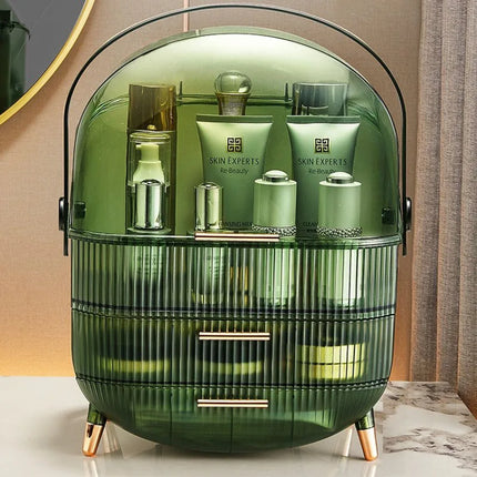 Cosmetic Organizer for Bedroom Vanity and Dorm with Two Layer Storage