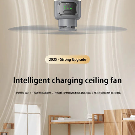 Portable Ceiling Fan with LED Light and Remote Control – image 7