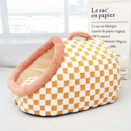 Dog Beds, Covered Dog Bed with Checkered Pattern and Non Slip Base for All Seasons – image 7