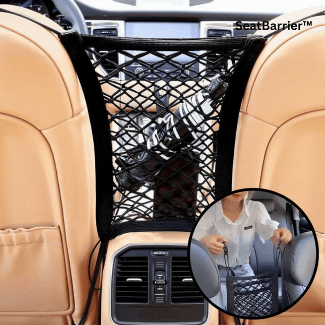 SeatBarrier™ | Car Organizer with Safety Barrier Design | Protects Kids and Pets for Safer Driving 0