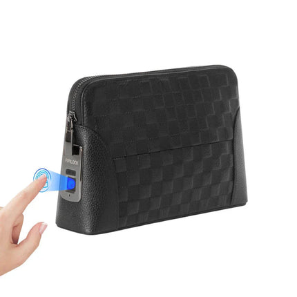Secure Carry | Leather Handbag with Fingerprint Lock for Anti-Theft Protection | Stylish Clutch for Everyday Use 0