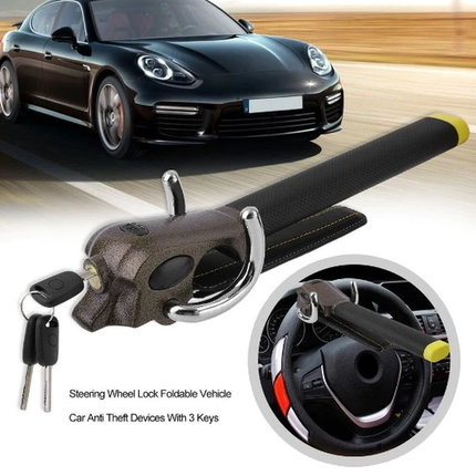 Secure Lock | Car Steering Wheel Lock with Three-Direction Design | Durable Anti-Theft Solution for Vehicle Protection 6