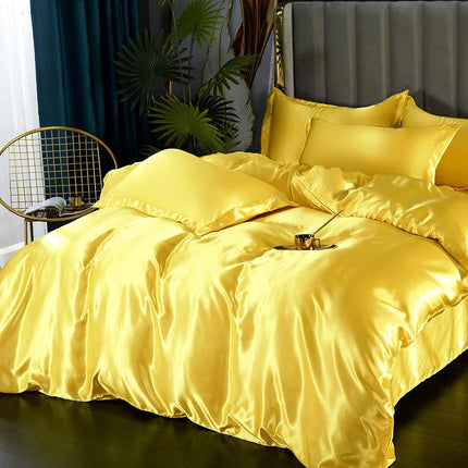 Silk Bedding Set with Duvet Cover and Pillowcases, Satin Duvet Cover Set in Twin to King Size – image 12