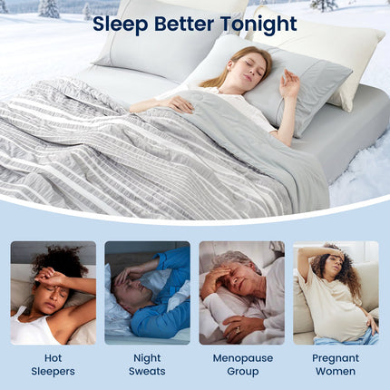Seersucker Cooling Comforter | Lightweight Striped Design for Enhanced Airflow and Breathability 5