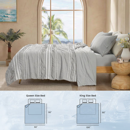 Seersucker Cooling Comforter | Lightweight Striped Design for Enhanced Airflow and Breathability 7