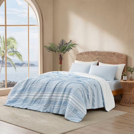 Seersucker Cooling Comforter | Lightweight Striped Design for Enhanced Airflow and Breathability 8