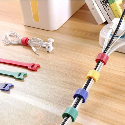 Reusable Cable Ties 50 Pack, Adhesive Hook and Loop Straps for Cable Management, Cable Organizer, Cord Organizer