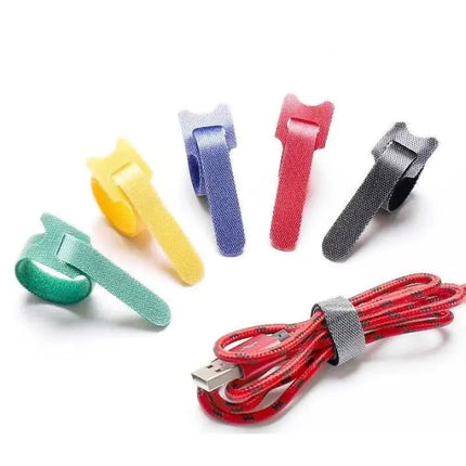 Reusable Cable Ties 50 Pack, Adhesive Hook and Loop Straps for Cable Management