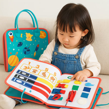 Sensory Montessori Activity Board | Portable Learning Toy with Textures for Toddler Development 1