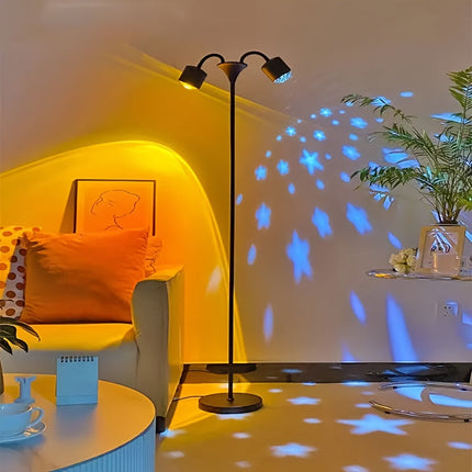Serene Horizon | Dual RGB Mood Projector with 360° Rotation | Customizable Lighting for Enchanting Ambience 1
