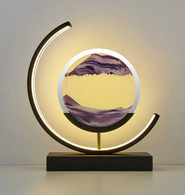 Serenova | Table Lamp with Elegant Sand Landscape Design | Unique Bedside or Desk Lighting for Serene Ambiance 0