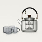 Glass Teapot with Tasting Cups, Borosilicate Glass Teapot and Cups Set, Glass Tea Set, Heat Resistant Tea Pot 33.8 oz