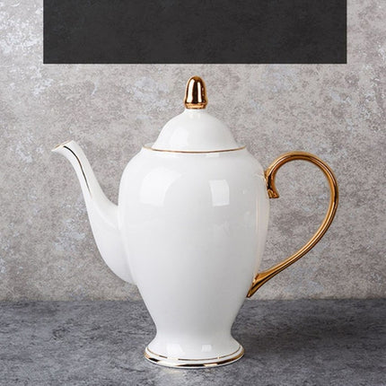 Bone China Tea Set for 6, Porcelain Tea and Coffee Set with Gold Hand Painted Accents – image 4